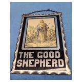 Chip glass mirror "The Good Shepard" 8.5" H x 6"