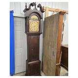 Antique Cherry Tall case clock. Handpainted f