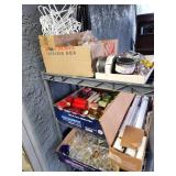 Candles, novelty bar glasses, window blinds, coin