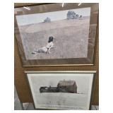 2 Andrew Wyeth  pieces framed print 33"ï¿½24