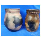 2 Native American Tourist trade pottery pots.  1