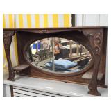 Oak Mirror back for Sideboard or dresser has oval