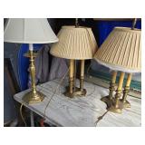 3 brass  lamps look at pictures for more detailed