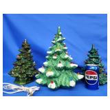3 Ceramic Christmas tree.  ALL HAVE DAMAGE.  T