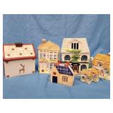 3 ceramic cookie jars,  ceramic teapot and