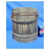 Wood firkin.   12" H.   Look at the photos for