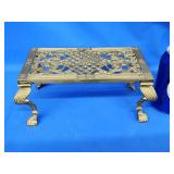 Antique brass fireside Kettle trivet.  4" H.