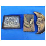 Vintage copper trinket box with applied