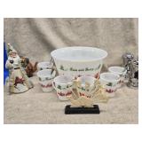 Lot - Anchor Hocking Milk Glass Tom and Jerry