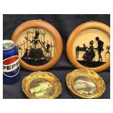 Art - pair original miniature oil paintings by