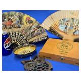 Lot - 2 Flamenco Dancer Hand Fans decorated