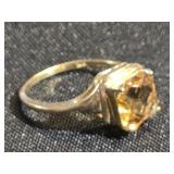 10K Gold Ring with citrine stone look at pictures