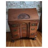 Period Chippendale block front desk shell carved