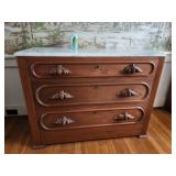 Victorian marble top dresser 3 drawer with hidden
