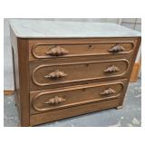 Walnut Periid Victorian marble top dresser, 3