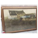 Andrew Wyeth print Marsh Hawk framed.  Frame