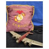 Antique toy Airplane and a U. S. Marine vintage
