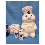 Pillsbury Dough Boy Cookie Jar, Salt and pepper