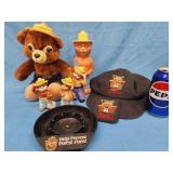 Smokey The Bear: stuff bear, ashtray,  salt &