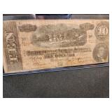 Ten Dollar  Confederate Note Richmond,  VA.