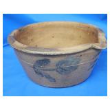Grier Cobalt blue decorated Stoneware Milk Pan. 3