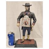 Figural Spelter Metal Mantle Clock, depicting a