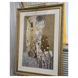 GUSTAV KLIMT print "Kiss" , nicely framed and