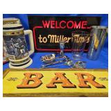 Bar Lot - WELCOME  to Miller Time Bar Light,