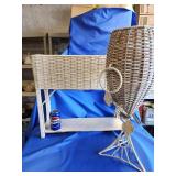 Wicker fernery 19.5"H and wick plant stand with