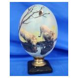Hand painted ostrich egg.  African motif.  Artist