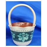 Eldreth Pottery Redware handled planter.  Signed