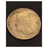 1820 Spanish Colonial Silver Coin 8 Reales Coin