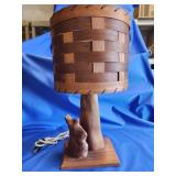 MCM Cypress lamp lamp with basket weave shade.
