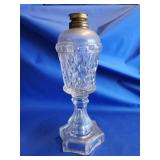 Flint glass whale oil lamp.  10" H.  Look at the