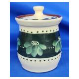 Eldreth Pottery redware cover jar with floral