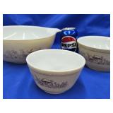 3 Pyrex Mixing Bowls  "Forest Fancies" pattern,