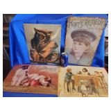 4 contemporary metal signs.  Various CONDITIONS.