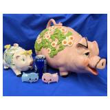 Pig Lot - Latge Plastic Pig Bank with pigtail