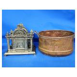 Vintage Brass letterholder and dovetail copper
