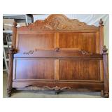 Cherry King size bed with rails look at pictures
