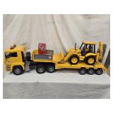 Bruder Truck with low trailer with ramps and a
