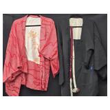 3 pc's Japanese Red Jacket and short black kimono