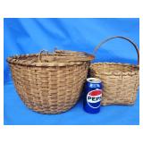 2 antique oak split baskets. Bend wood swing