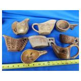 7 Yugoslavia hand carved wedding cups and and
