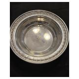 9" Sterling Silver Bowl.  Monograph.   Weight is