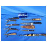 9 KNIVES: 5 Pocket knives, unusual G.G. Let Kauf