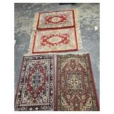 4 Area Rugs - 2 Chinese wool with red boarder -