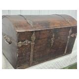 Early 18th C. Oak Dome top Sea Chest , wrought