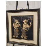 Vintage Handpainted Thailand Art , framed by