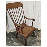 Early Plankseat Rodback Rocking Armchair look at